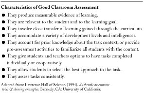 Characteristics of Good Classroom Assessment