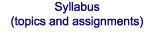 Syllabus(topics and assignments)